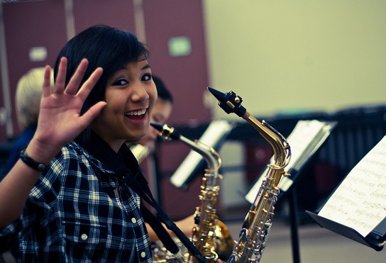excited to play the saxophone