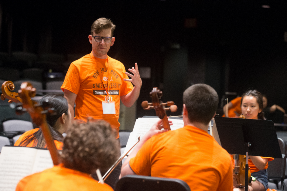 An ensemble rehearsal at the Bowling Green State University's Summer Music Institute