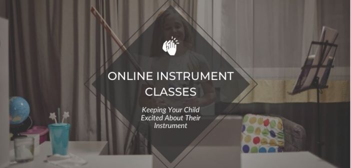 Girl playing the violin for her online instrument class